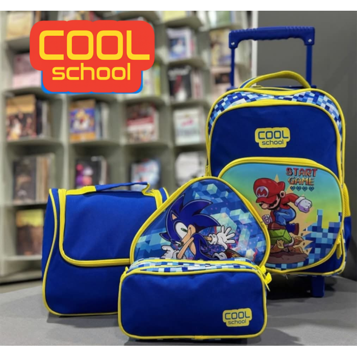 Pack 3 pièces : Sac à dos double face + Porte goûter + Trousse