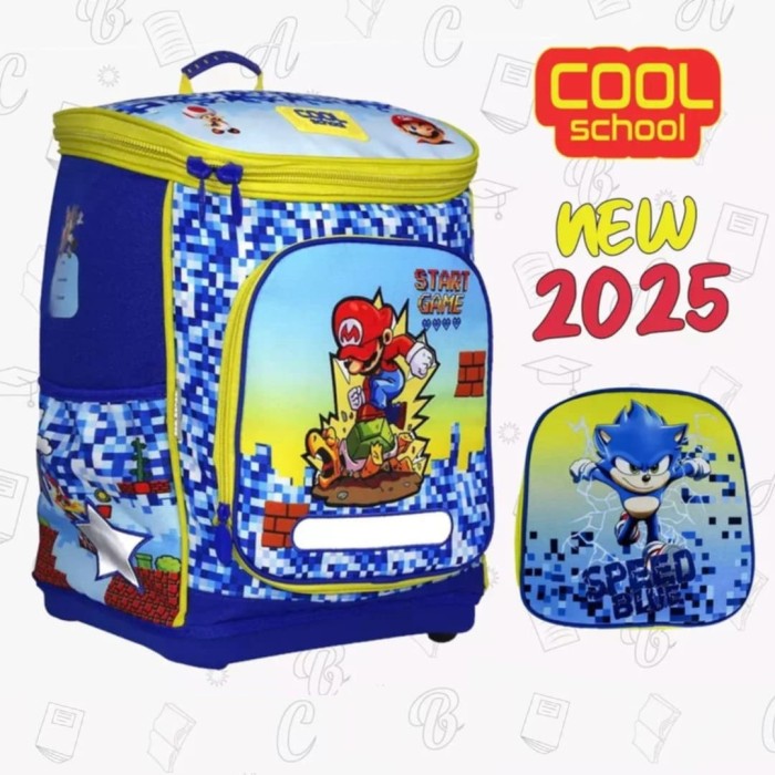 Sac à Dos Ergo M Mario & Sonic COOL SCHOOL – Modulable, Ergonomique & Interchangeable